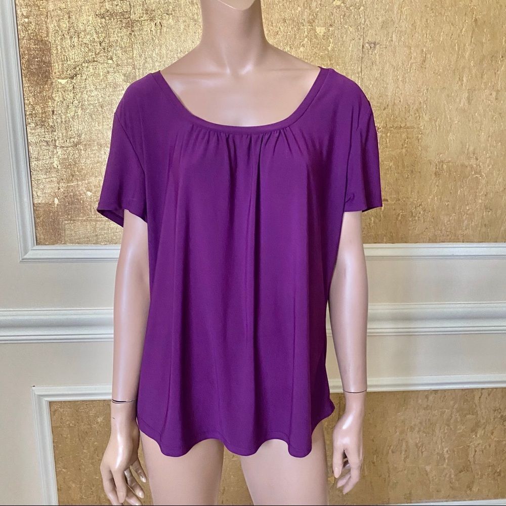 Casual Land purple short sleeves blouse 2XL